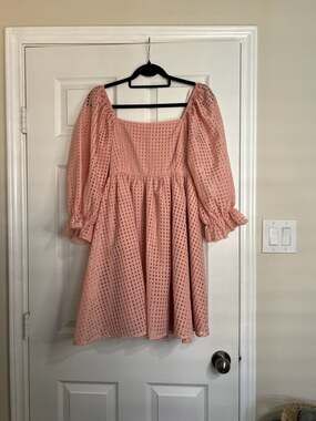 Purpose + Passion Boutique Pink Gingham Shimmer Square Neck